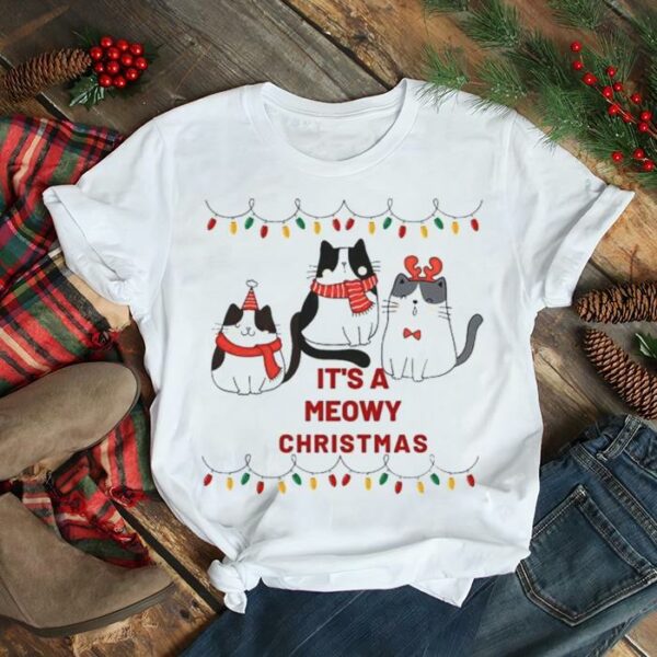 it’s a meowy Christmas lights Christmas shirt