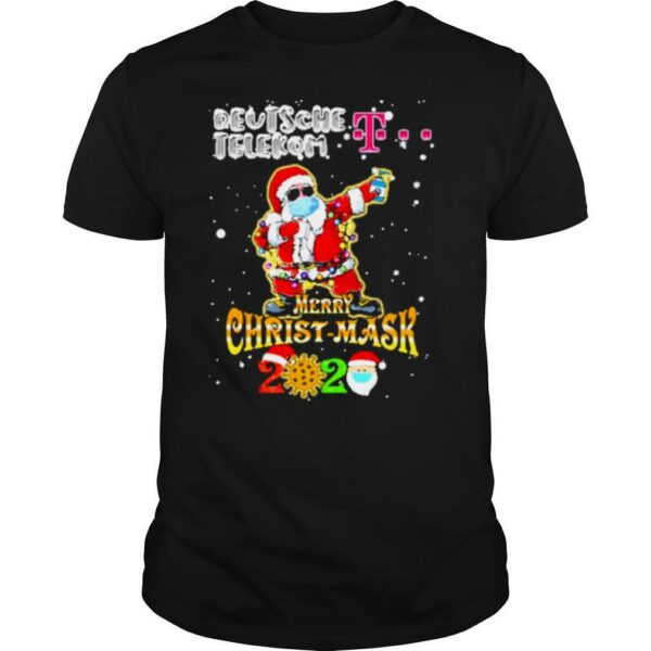 santa claus dabbing deutsche telekom merry christmas mask 2020 covid19 shirt