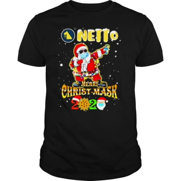 santa claus dabbing netto merry christmas mask 2020 covid19 shirt