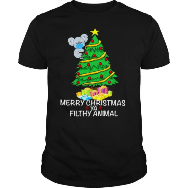 sloth merry christmas ya filthy animal shirt