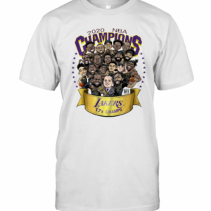 2020 NBA Champions Los Angeles Lakers 17 Champs Cartoon T-Shirt