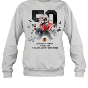 50 Corey Crawford Chicago Blackhawks 2x Stanley Cup Champion 2x NHL all-star 2x William M Jennings trophy winner shirt