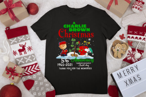 A Charlie Brown Christmas Christmas 56th anniversary 1965 2021 thank you for the memories signatures shirt