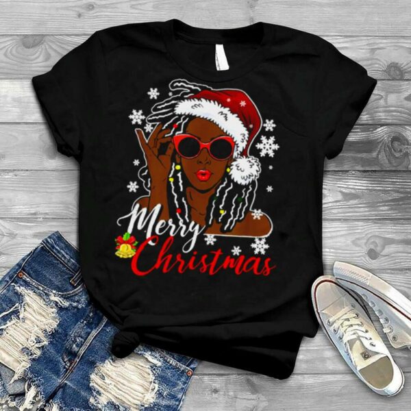 African Black Girl Christmas Santa Claus Merry Christmas shirt