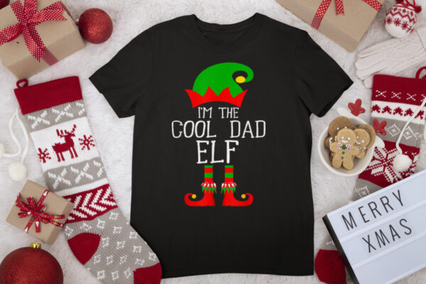 A’m The Cool Dad Elf Family Matching Group Christmas T Shirt