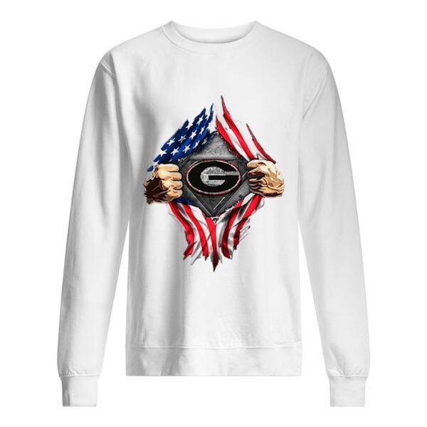 American Flag Blood inside me Georgia Bulldogs shirt
