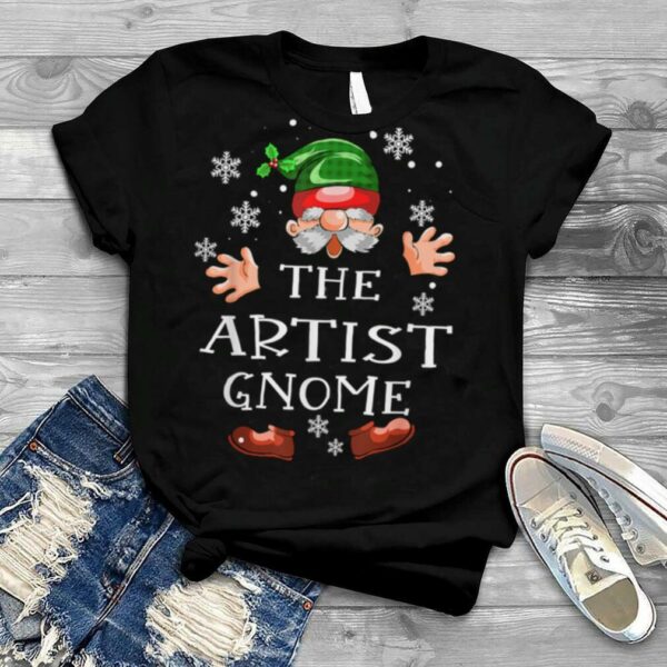 Artist Gnome Buffalo Plaid Matching Family Christmas Pajama T Shirt