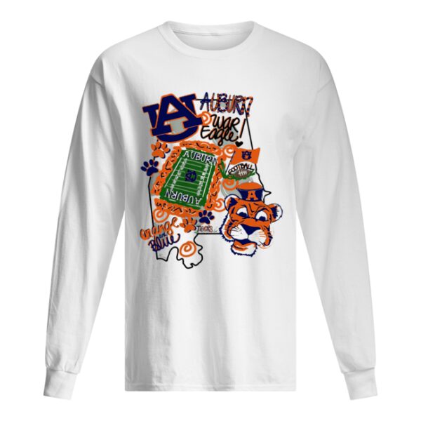 Auburn Tigers War Eagle Orange and blue shirt