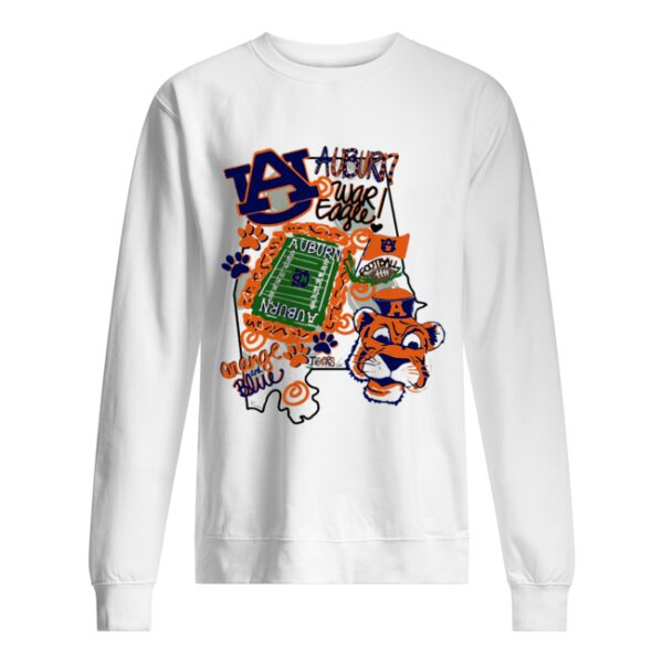 Auburn Tigers War Eagle Orange and blue shirt