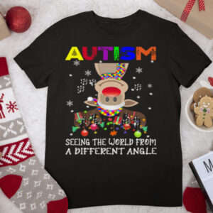 Autism Reindeer Seeing The World From A Different Angle Christmas Shirt