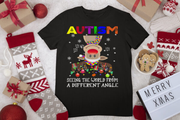 Autism Reindeer Seeing The World From A Different Angle Christmas Shirt