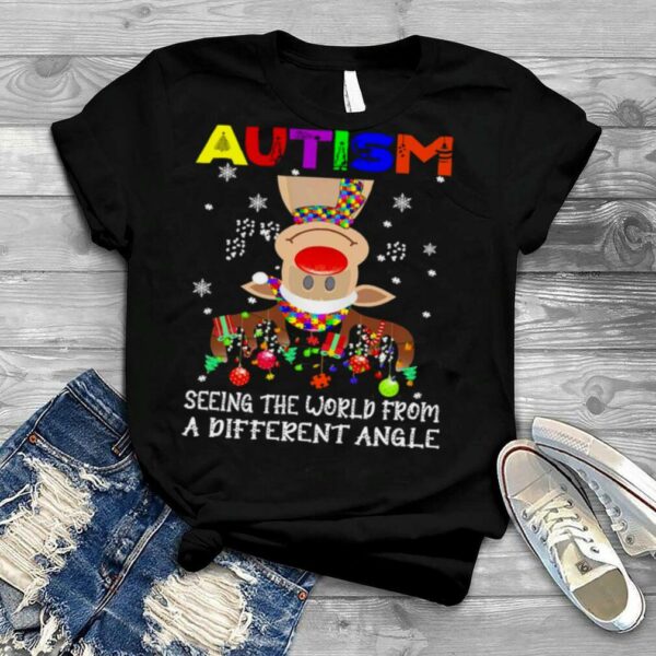 Autism Seeing The World From A Different Angle Pig Christmas Sweater Shirt