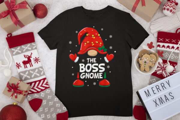 BOSS Gnome Matching Family Group Christmas Party T Shirt