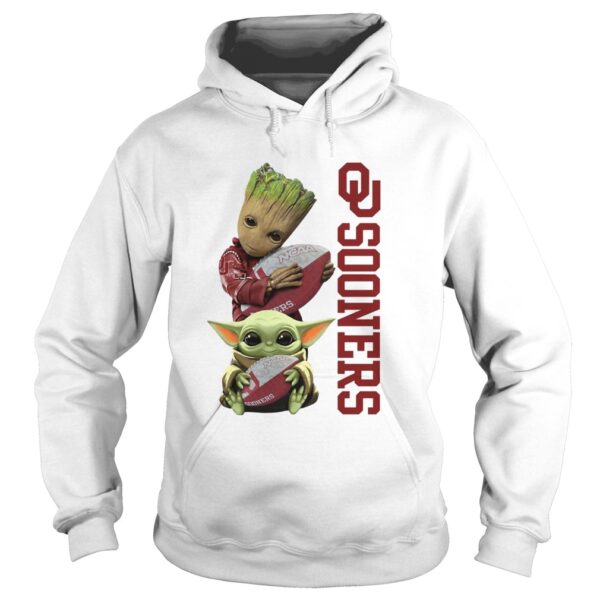 Baby Groot And Baby Yoda Hug Oklahoma Sooners shirt