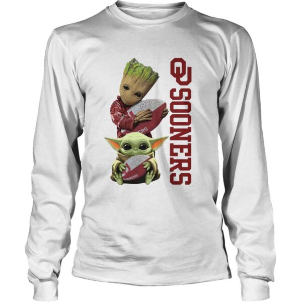 Baby Groot And Baby Yoda Hug Oklahoma Sooners shirt