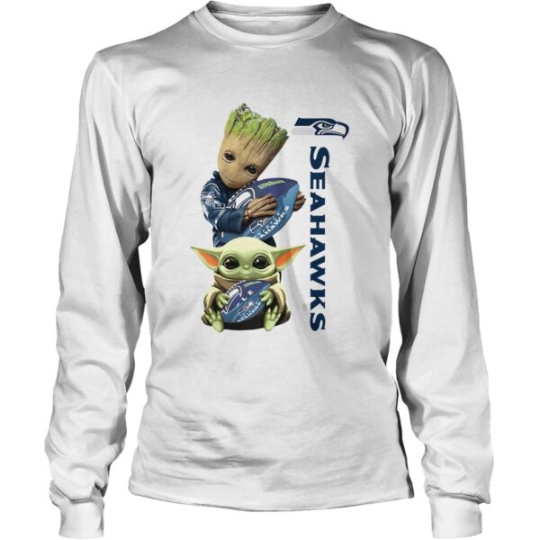 Baby Groot And Baby Yoda Hug Seahawks shirt