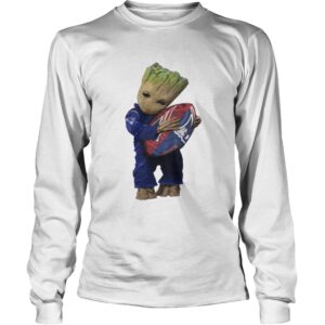 Baby Groot hug New England Patriots shirt