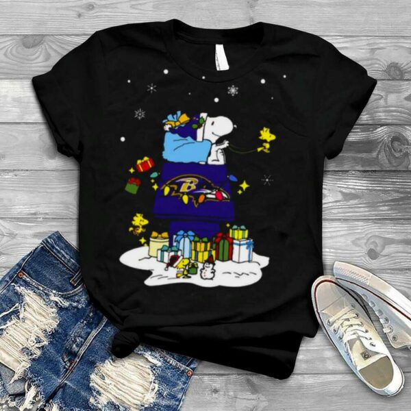 Baltimore Ravens Santa Snoopy Wish You A Merry Christmas 2022 Shirt