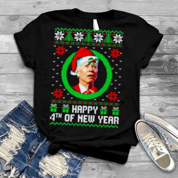 Biden Happy 4th of New Year ugly Christmas shirt