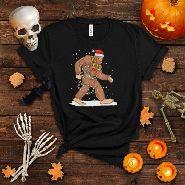 Bigfoot Christmas Lights Winter Sasquatch shirt