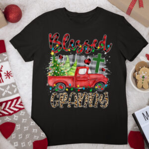 Blessed Granny Buffalo Plaid Christmas Xmas Truck Women T Shirt