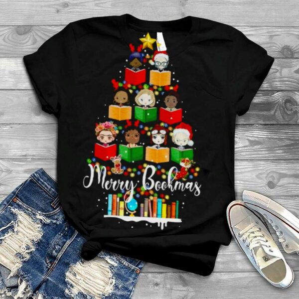 Book Lover Christmas Book Tree Shirt