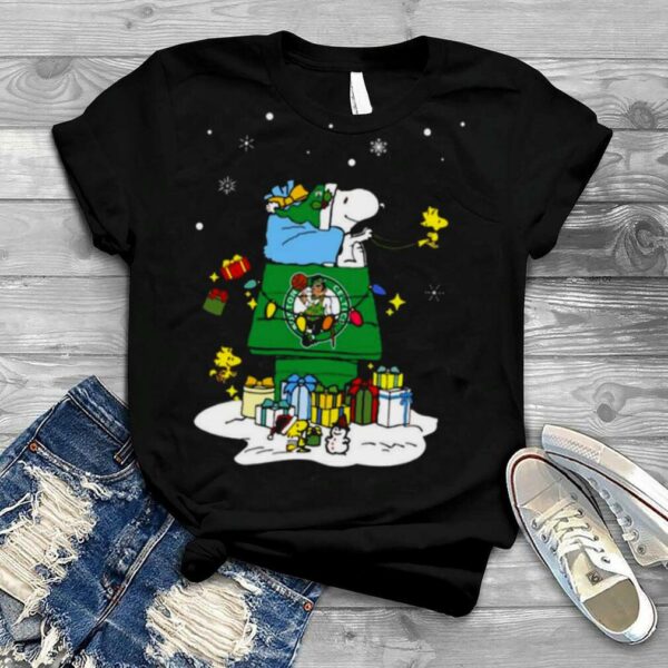 Boston Celtics Santa Snoopy Wish You A Merry Christmas 2022 Shirt