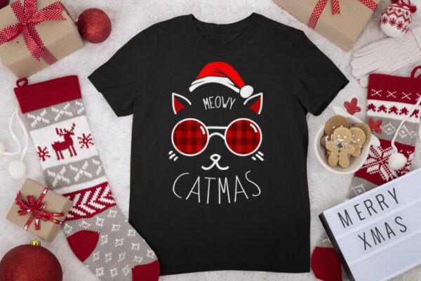 Cat Christmas Tree Meowy Catmas Xmas T Shirt