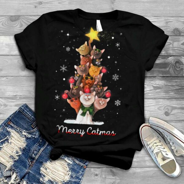 Catmas Tree Ugly Christmas Funny Xmas Cat Gift T Shirt T Shirt