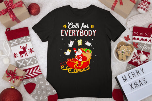 Cats And Santa For Everybody Merry Christmas Shirt