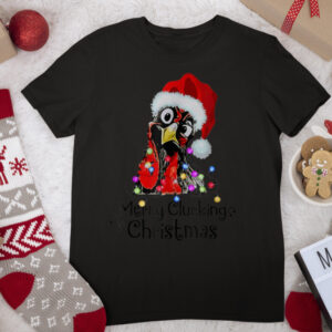 Chicken Merry Clucking Christmas Santa Funny Xmas men women T Shirt