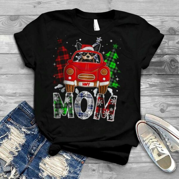 Chihuahua Dog Mom Plaid Xmas Pajama Christmas Tree T Shirt