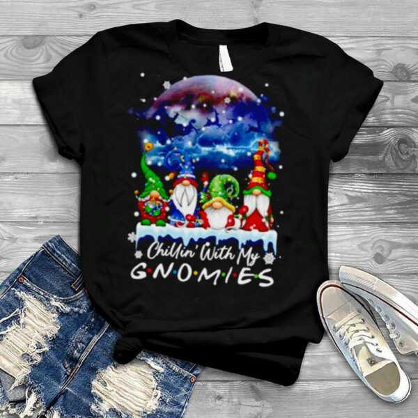 Chillin’ with my gnomes lights moon merry Christmas sweater