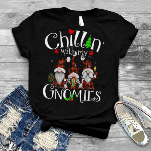 Chillin With My Gnomies, Christmas Red Gnomes Plaid Buffalo Shirt