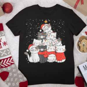 Christmas Cat For Men, Christmas Tree Cat Pajama Women T Shirt