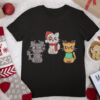 Christmas Cat Shirt For Men Xmas Tree Snow Cat Pajama T Shirt