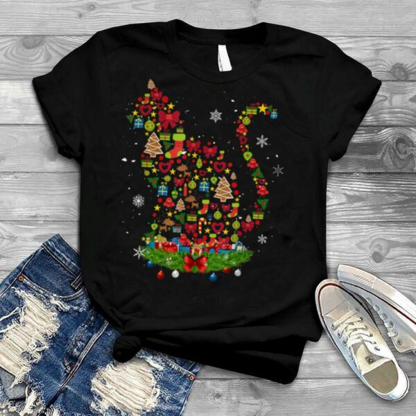 Christmas Cat Sweat Shirt T Shirt