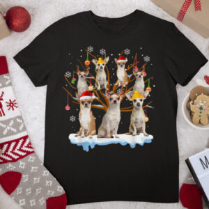 Christmas Chihuahua On Tree Funny Santa Dog Lover T Shirt