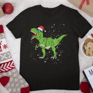 Christmas Dinosaur T Rex Pajamas Men Women Boys Kids Xmas T Shirt