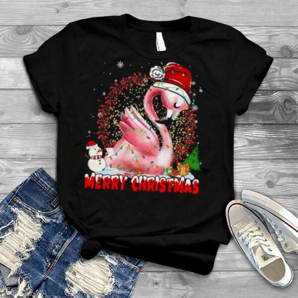 Christmas Flamingos Merry Christmas Light Flamingo shirt