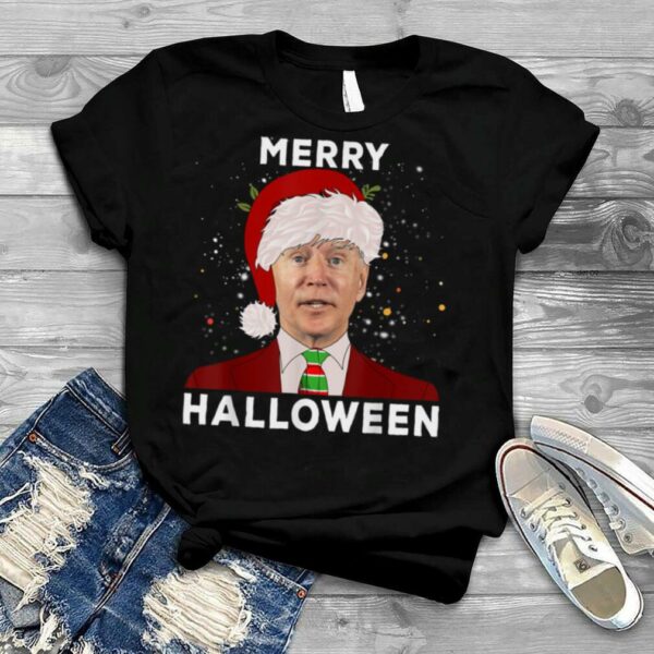 Christmas Funny Merry Halloween Anti Joe Biden Election 2024 T Shirt