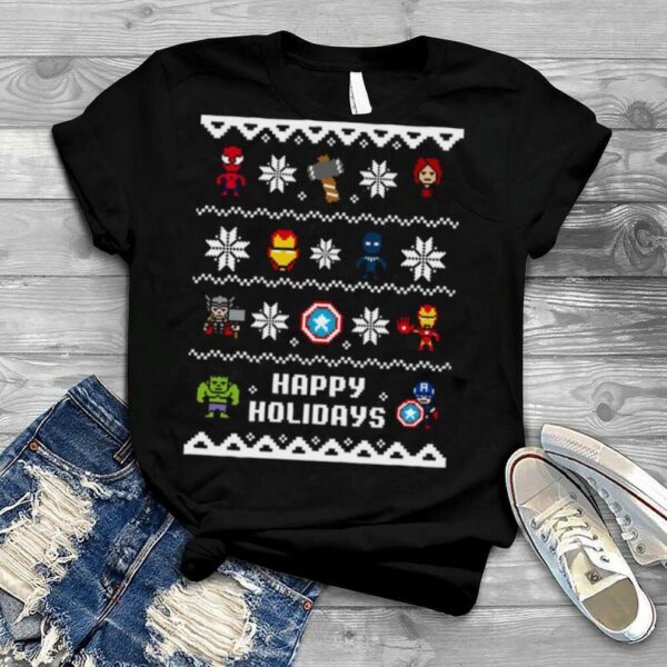 Christmas Happy Holidays Avengers Pixel shirt