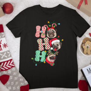 Christmas Ho Ho Ho Pug Dog Gift For Dog Lover Funny Xmas T Shirt