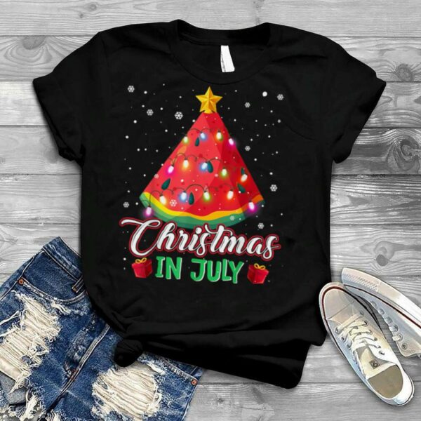 Christmas In July Christmas Tree Watermelon Summer Vacation T Shirt