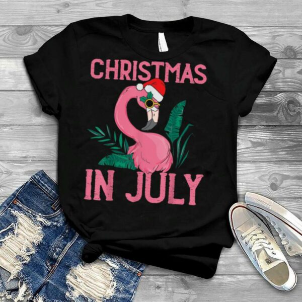 Christmas In July Flamingo T Shirt