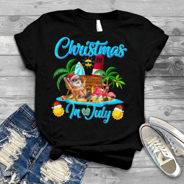 Christmas In July Funny Santa Summer Beach Vacation Family T Shirt