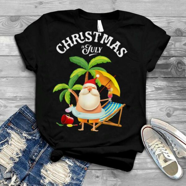 Christmas In July Funny Santa Summer Beach Vacation T Shirt