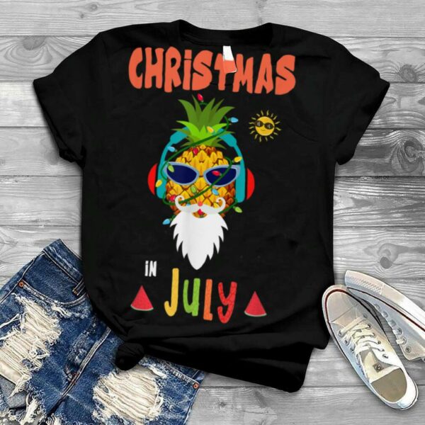 Christmas In July Funny sunglasses Pineapple Xmas Pajamas T Shirt