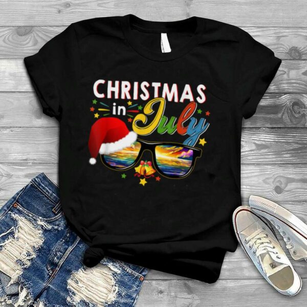 Christmas In July Sunglasses Santa Beach Summer Summer Xmas T Shirt