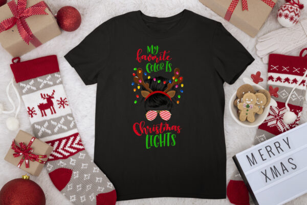 Christmas Light Mom Reindeer Hord Glasses Print T Shirt